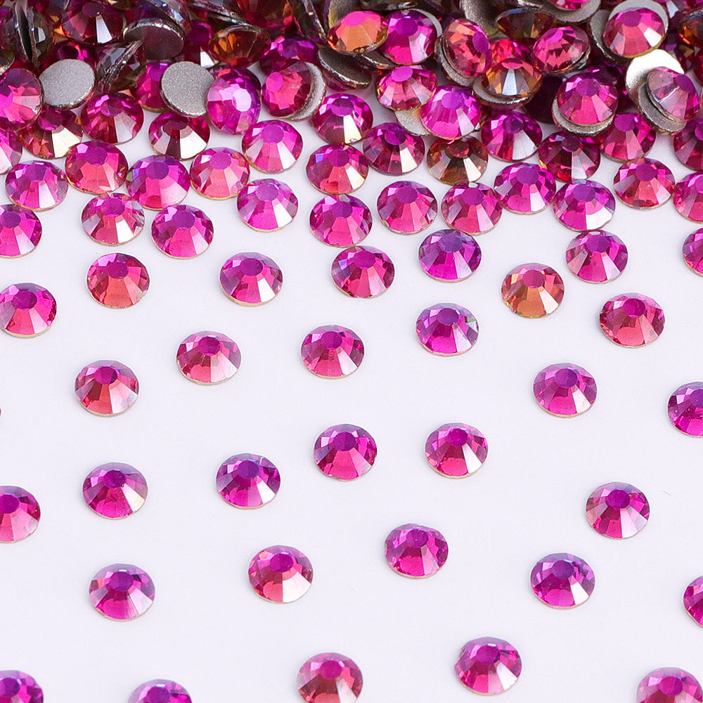 Mirage Gold Rose Glass Flachback Strass Silber Rücken Zweitbild