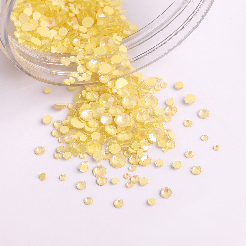 Mixed Sizes Mocha SS Yellow FlatBack Luminous Rhinestones For Nail Art WholesaleRhinestone