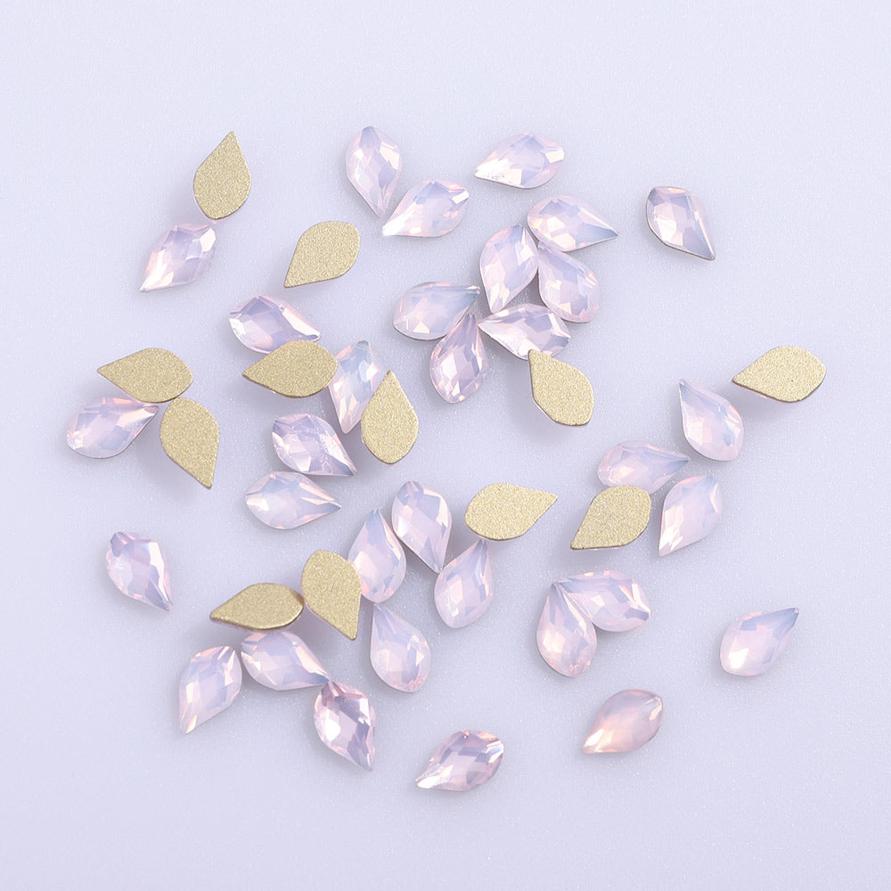 Maple leaves Shape Pink Opal Flat Back Fancy Rhinestones WholesaleRhinestone