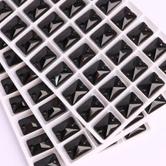 Jet Rectangle Shape High Quality Glass Sew-on Rhinestones WholesaleRhinestone