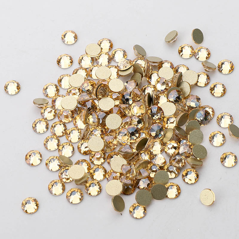 Golden Shadow Glass Flat Back Glue-On Rhinestones 16 Cut Facets Secondary image