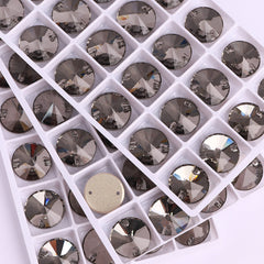 Black Diamond Rivoli Shape High Quality Glass Sew-on Rhinestones WholesaleRhinestone