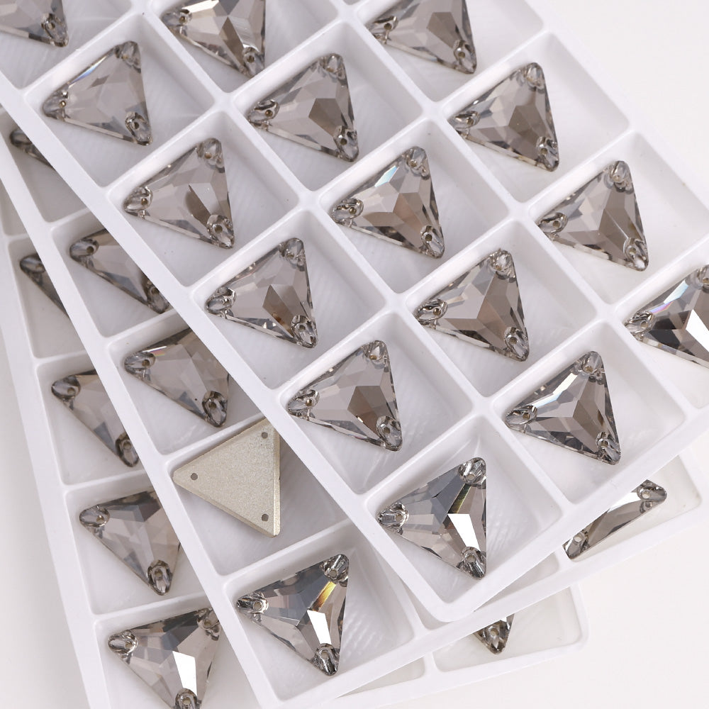 Satin Triangle Shape High Quality Glass Sew-on Rhinestones WholesaleRhinestone