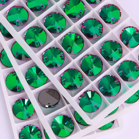 Heliotrope Rivoli  Shape High Quality Glass Sew-on Rhinestones WholesaleRhinestone