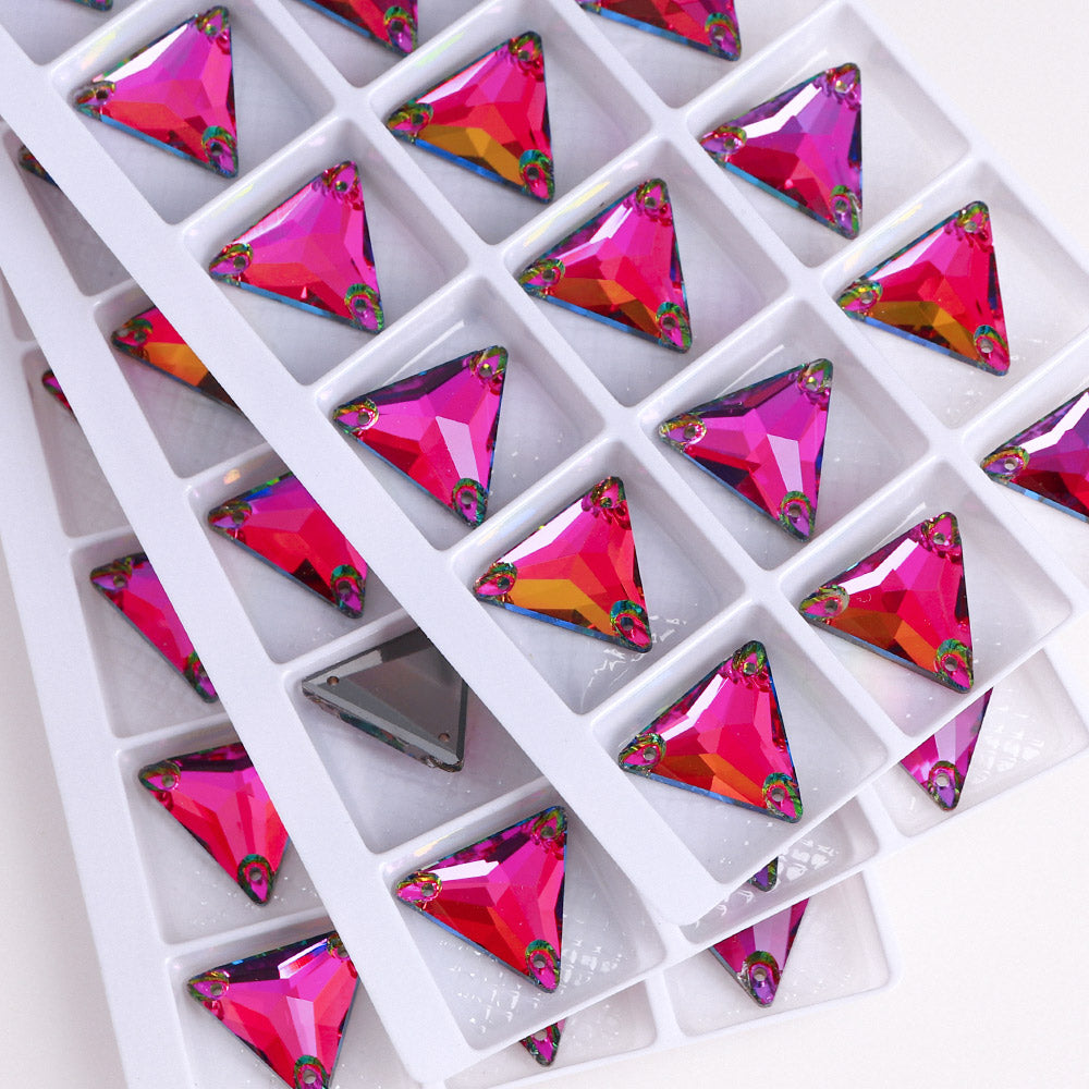 Vitrail Medium Triangle Shape High Quality Glass Sew-on Rhinestones WholesaleRhinestone