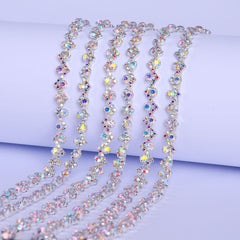 Sew-on Crystal AB Glass Rhinestone Trim Chain Applique RA841 WholesaleRhinestone