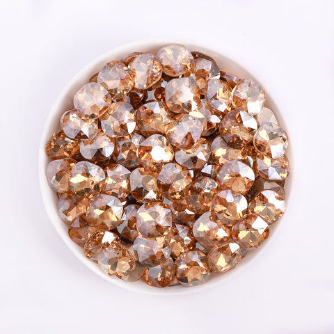 Golden Shadow Round Square Shape Pointed Back Fancy Rhinestones WholesaleRhinestone