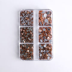 Mixed Sizes 6 Grid Box Champagne Glass HotFix Rhinestones For Clothing DIY WholesaleRhinestone