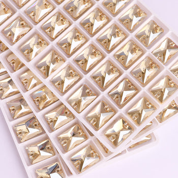 Golden Shadow Rectangle Shape High Quality Glass Sew-on Rhinestones WholesaleRhinestone