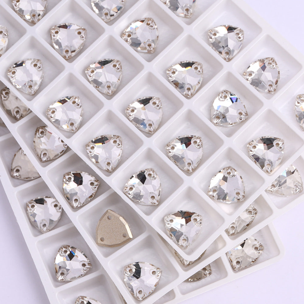 Crystal Trilliant Shape High Quality Glass Sew-on Rhinestones WholesaleRhinestone