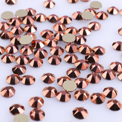 Rose Gold Glass Flat Back Glue-On Rhinestones 16 Cut Facets In Bulk WholesaleRhinestone