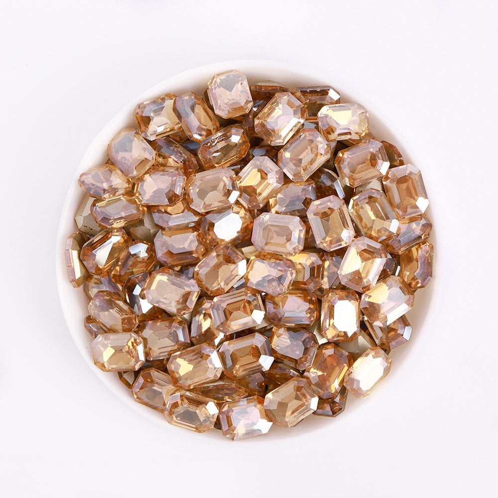 Golden Shadow Rectangle Octagon Shape wijst achterin fancy steentjes Secundaire afbeelding