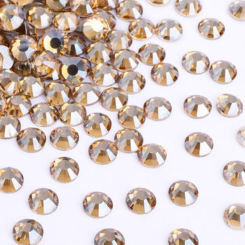 Golden Shadow Glass Flat Back Rhinestones Silver Back WholesaleRhinestone