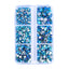 Mixed Sizes 6 Grid Box Blue Zircon AB Glass FlatBack Rhinestones For Nail Art  Silver Back WholesaleRhinestone