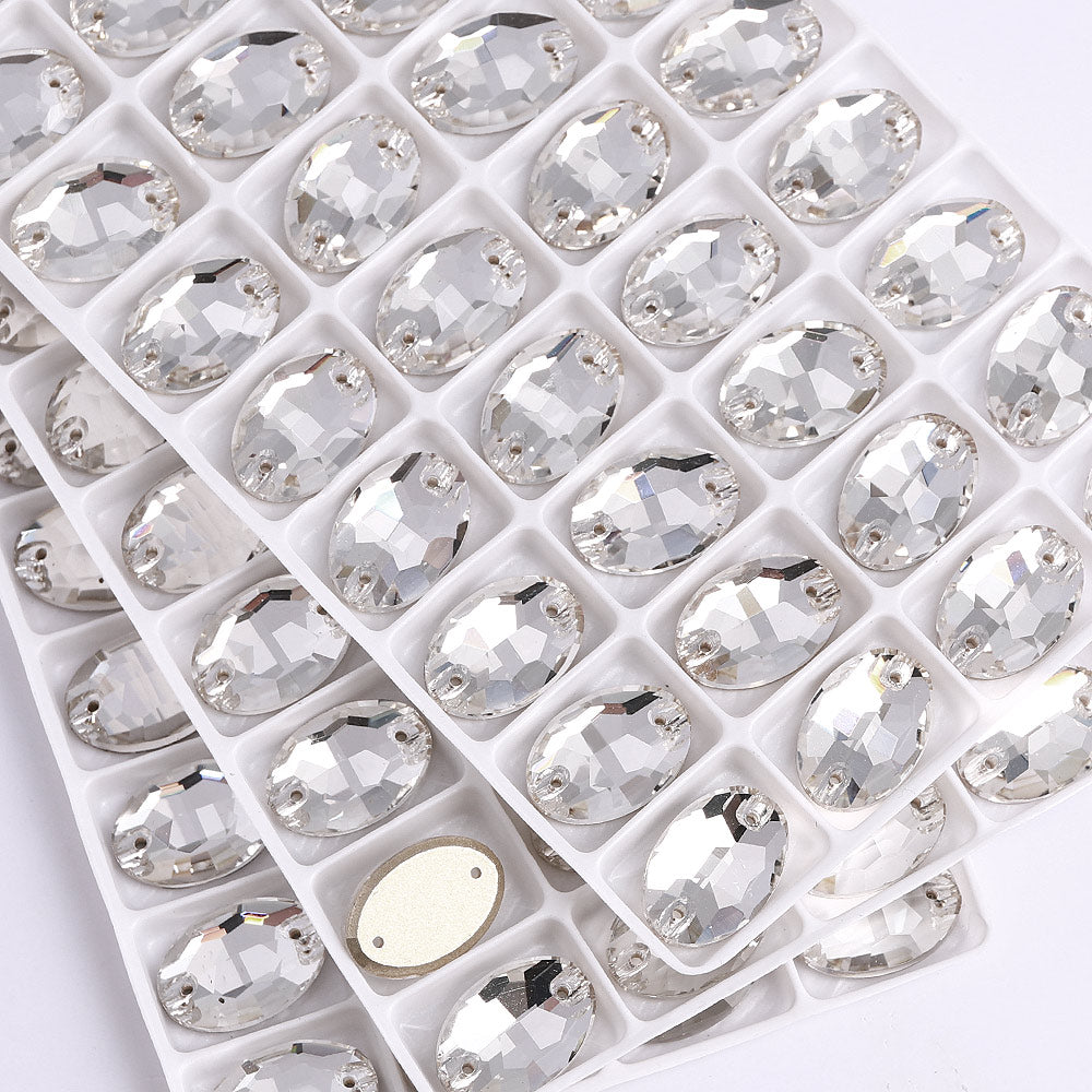 Crystal Oval Shape High Quality Glass Sew-on Rhinestones WholesaleRhinestone