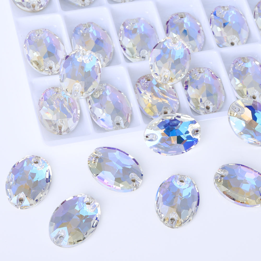 Moonlight Oval Shape High Quality Glass Sew-on Rhinestones WholesaleRhinestone