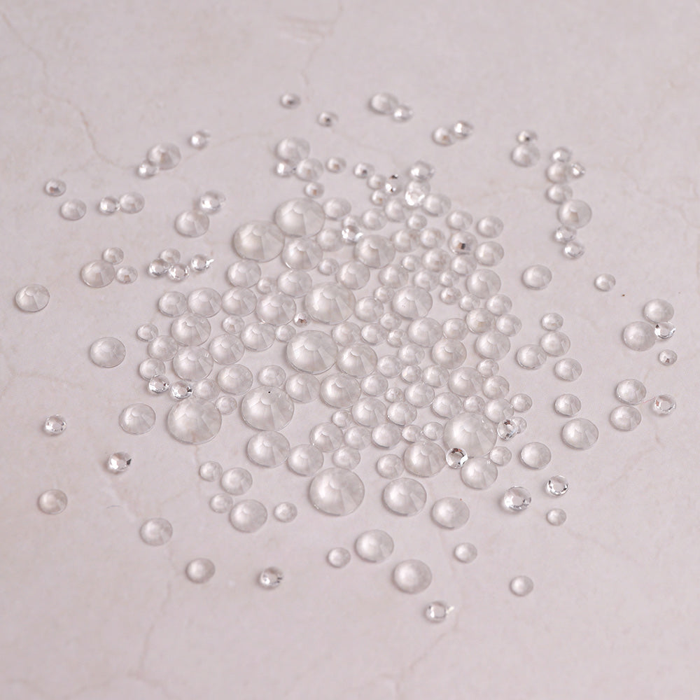 Mixed Sizes Crystal Unfoiled Glass FlatBack Rhinestones For Nail Art WholesaleRhinestone