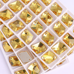 Light Topaz Cosmic Shape High Quality Glass Sew-on Rhinestones WholesaleRhinestone