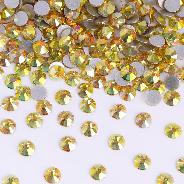 Golden Light Glass Flat Back Rhinestones WholesaleRhinestone