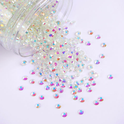 Crystal AB Unfoiled Glass Flat Back Rhinestones In Bulk WholesaleRhinestone