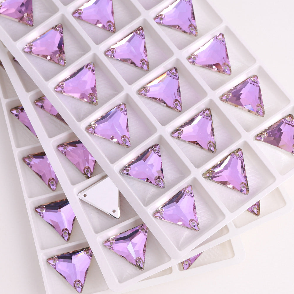 Vitrail Light Triangle Shape High Quality Glass Sew-on Rhinestones WholesaleRhinestone