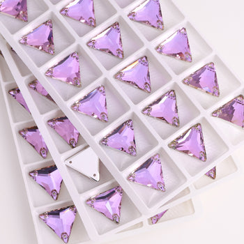 Vitrail Light Triangle Shape High Quality Glass Sew-on Rhinestones WholesaleRhinestone