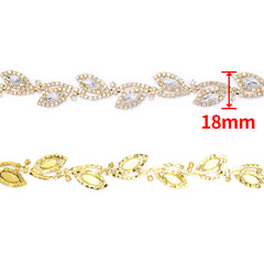 Sew-on Crystal Glass Raindrop Rhinestone Trim Chain Applique RA905 WholesaleRhinestone