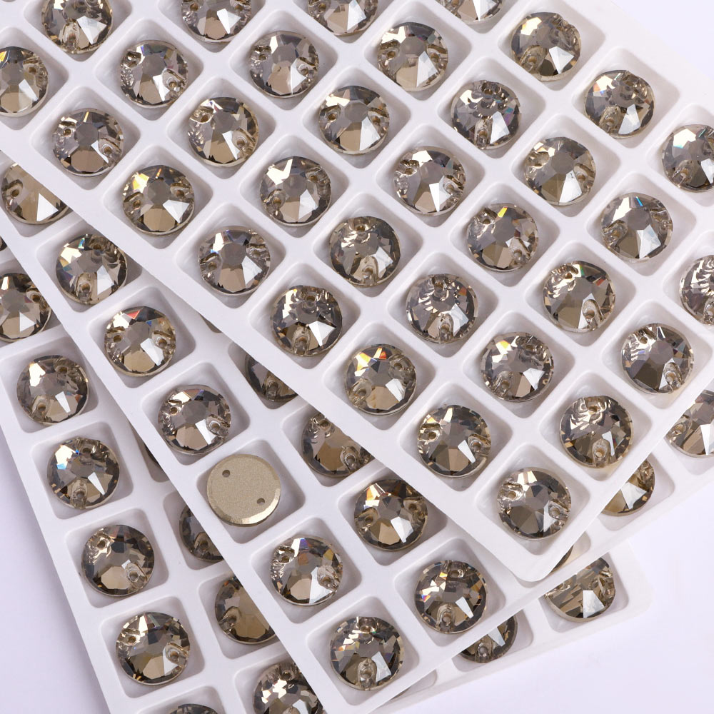 Satin XIRIUS Round Shape High Quality Glass Sew-on Rhinestones WholesaleRhinestone