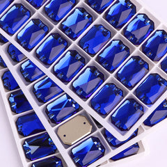 Sapphire Octagon Shape High Quality Glass Sew-on Rhinestones WholesaleRhinestone