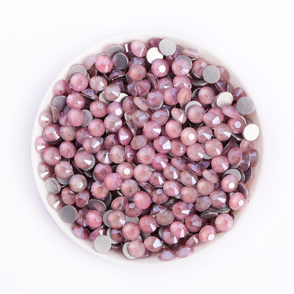 Mocha Pink Glass FlatBack Rhinestones Silver Back Secondary image