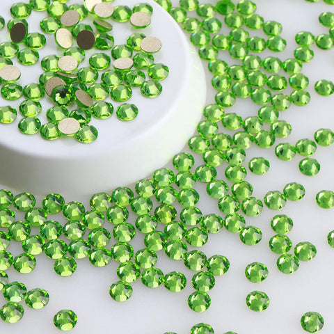 Peridot Glass Flat Back Glue-on Rhinestones 16 Cut Facets WholesaleRhinestone