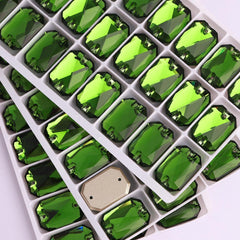 Fern Green Octagon Shape High Quality Glass Sew-on Rhinestones WholesaleRhinestone