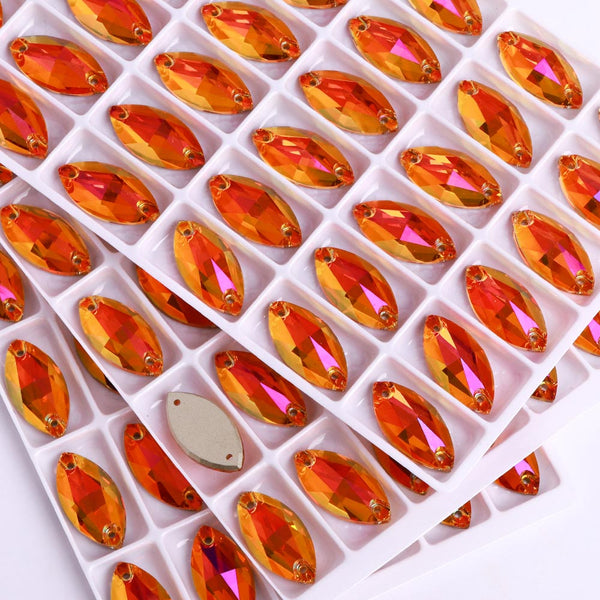 Astral Pink Navette Shape High Quality Glass Sew-on Rhinestones WholesaleRhinestone
