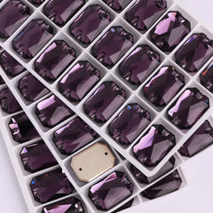 Amethyst Octagon Shape High Quality Glass Sew-on Rhinestones WholesaleRhinestone