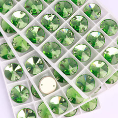 Peridot Rivoli Shape High Quality Glass Sew-on Rhinestones WholesaleRhinestone