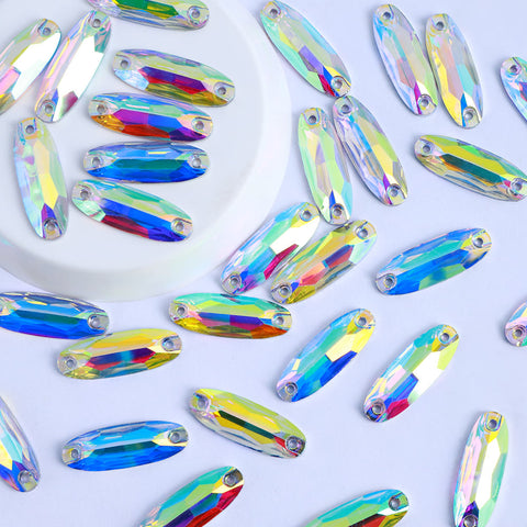 Oval Crystal AB Resin Sew-on Rhinestones For Dance Costume WholesaleRhinestone