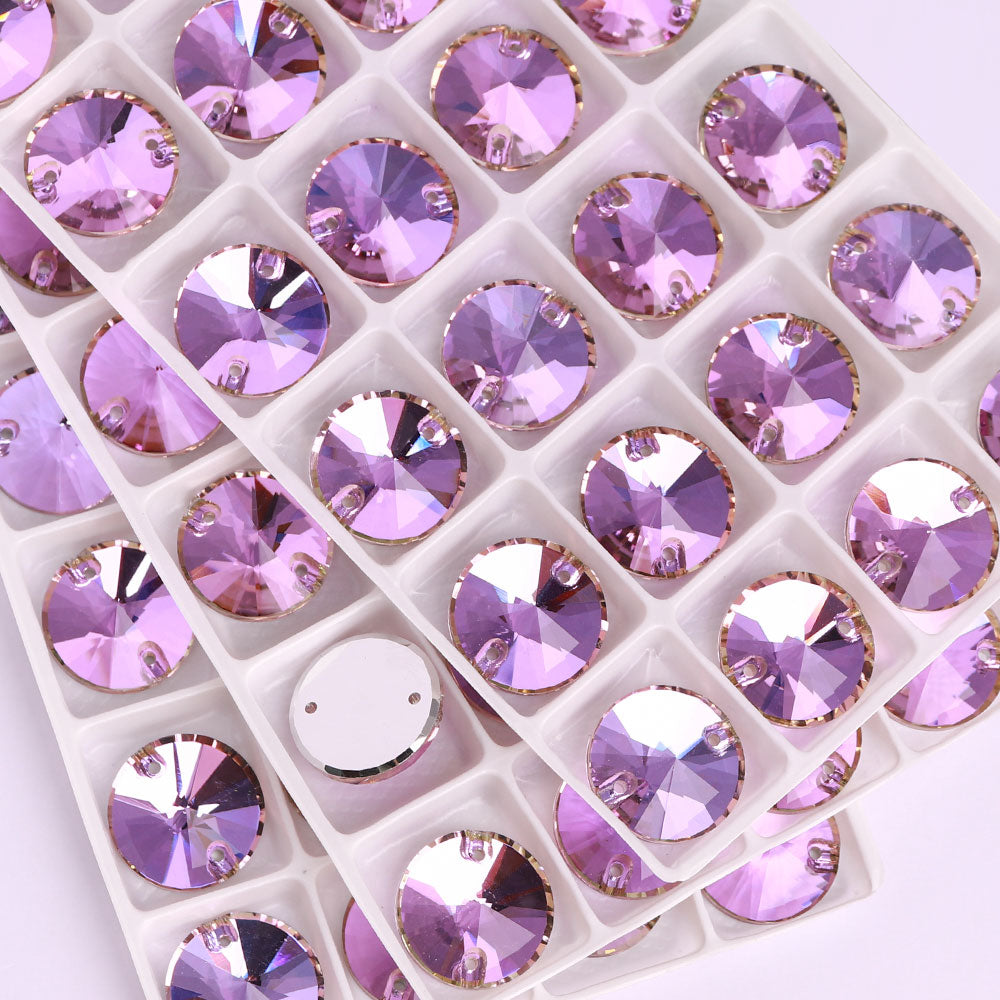 Vitrail Light Rivoli  Shape High Quality Glass Sew-on Rhinestones WholesaleRhinestone