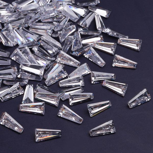 Trapezoid Shape Pointed Back Crystal Cubic Zirconia Stones For Jewelry Restoration WholesaleRhinestone