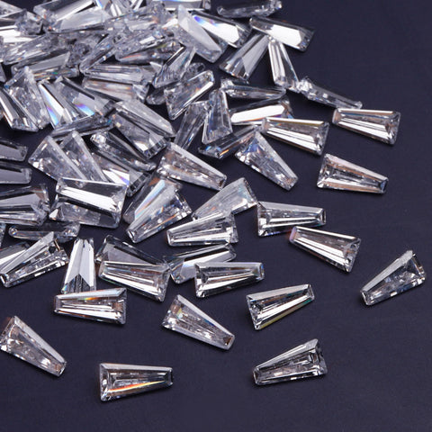 Trapezoid Shape Pointed Back Crystal Cubic Zirconia Stones For Jewelry Restoration WholesaleRhinestone