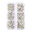 Mixed Sizes 6 Grid Box Crystal AB Glass FlatBack Rhinestones For Nail Art Silver Back WholesaleRhinestone