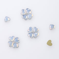 Heart Shape White Opal Glass Flat Back Fancy Rhinestones WholesaleRhinestone