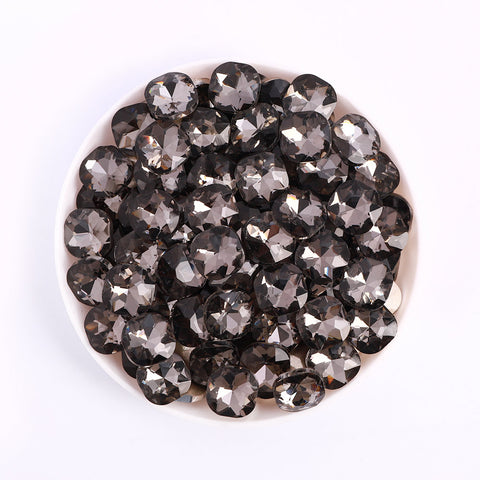 Black Diamond Round Square Shape Pointed Back Fancy Rhinestones WholesaleRhinestone