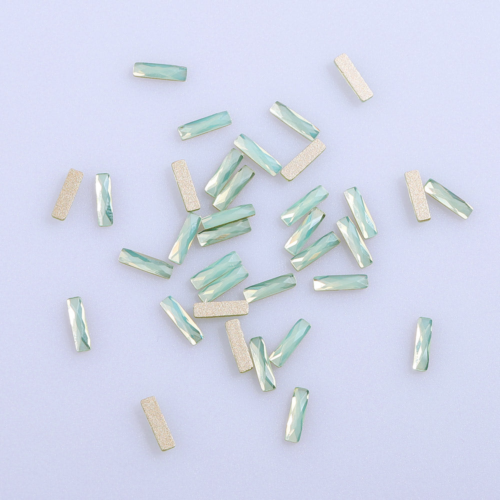 Rectangle Shape Green Opal Flat Back Fancy Rhinestones WholesaleRhinestone