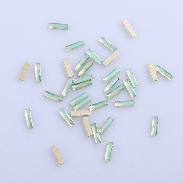 Rectangle Shape Green Opal Flat Back Fancy Rhinestones WholesaleRhinestone