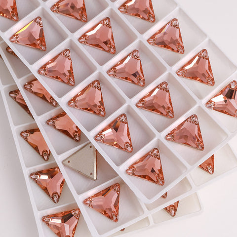 Light Peach Triangle Shape High Quality Glass Sew-on Rhinestones WholesaleRhinestone