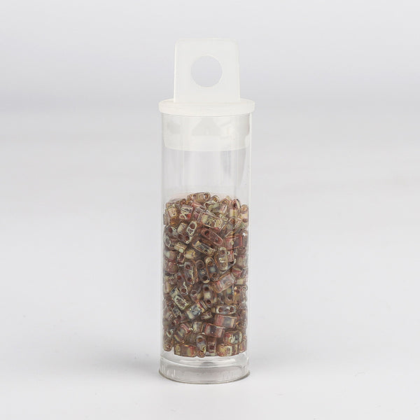 Miyuki Half Tila Glass Seed Beads Transparent Light Smoke Topaz Picasso HTL-4505 WholesaleRhinestone