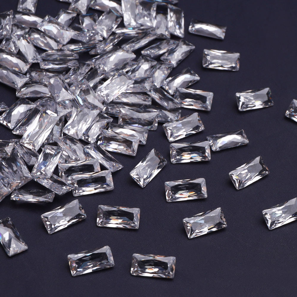 Rectangle Shape Pointed Back Crystal Cubic Zirconia Stones For Jewelry Restoration Secondary image
