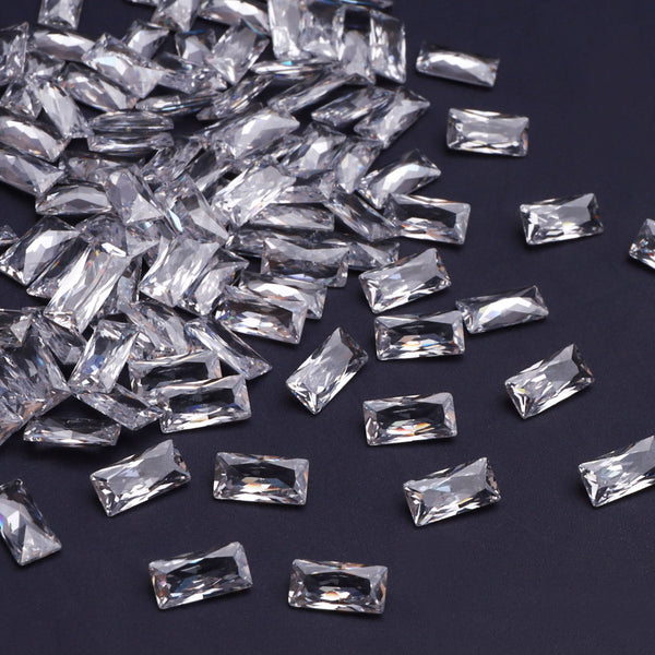 Rectangle Shape Pointed Back Crystal Cubic Zirconia Stones For Jewelry Restoration WholesaleRhinestone