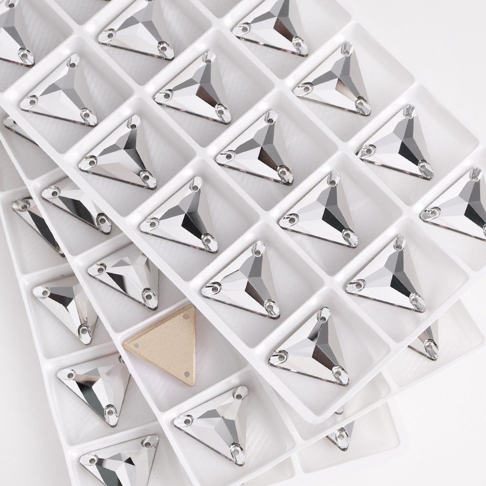 Comet Argent Light Triangle Shape High Quality Glass Sew-on Rhinestones WholesaleRhinestone