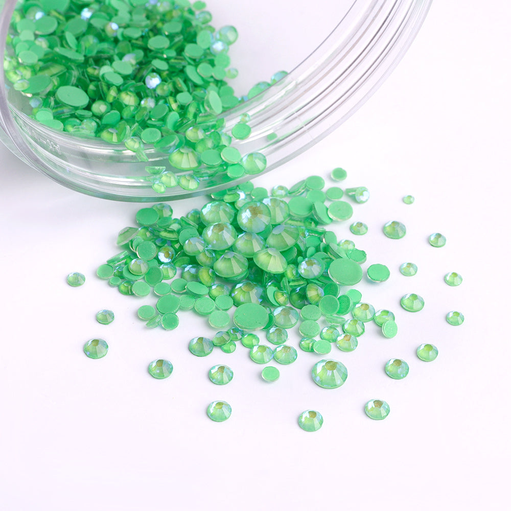 Blandede størrelser Mocha Green Flatback Luminous Rhinestones for Nail Art Secondary image